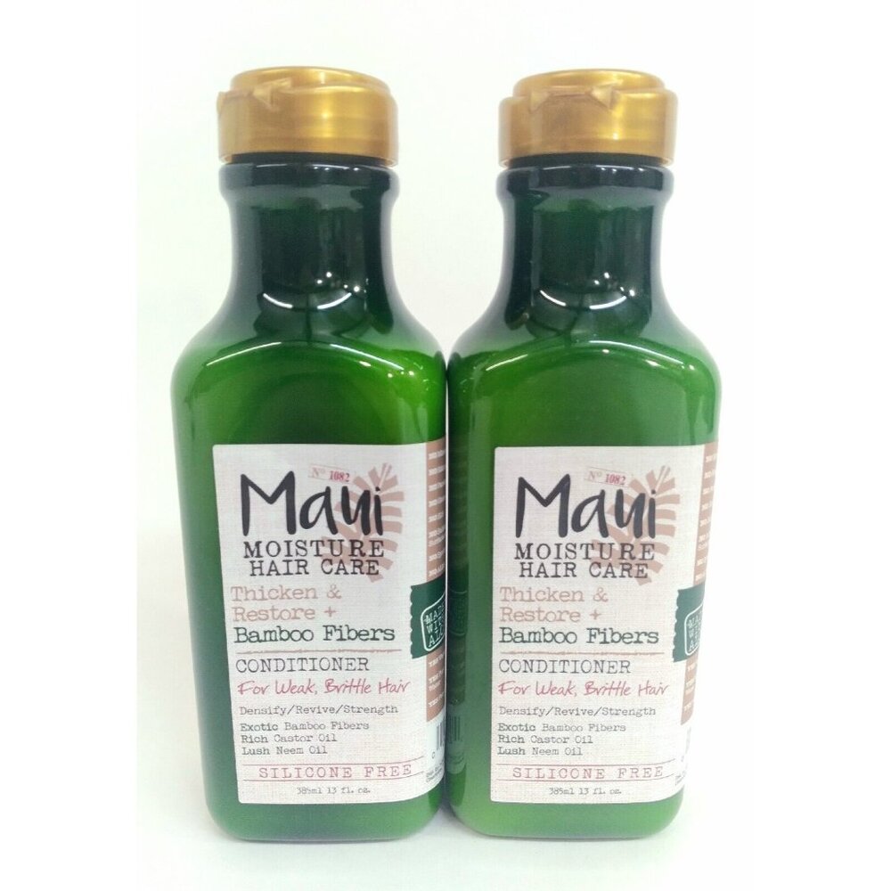 Maui Moisture Thicken & Restore Bamboo Fiber Conditioner 13 Fl Oz Ea 2Pk Lot New